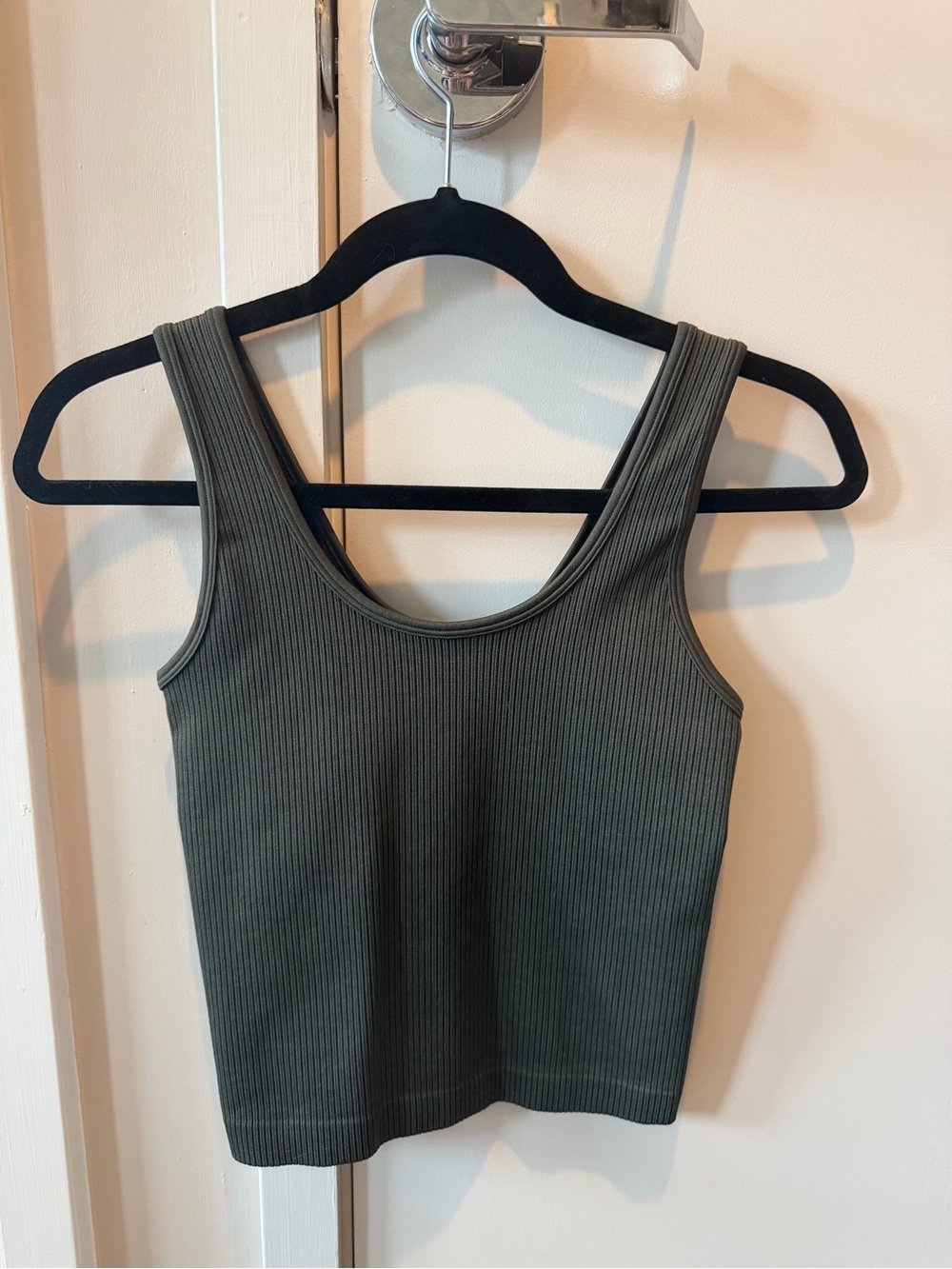 a new day Olive Ribbed Scoop Neck Tank